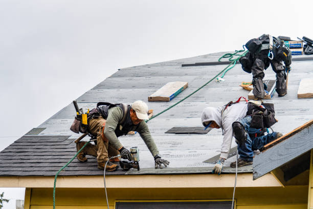 Professional Gutter Installation technician working in Hillsboro, MD